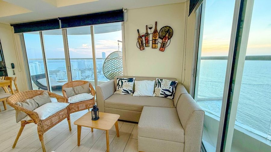 Renovado Atardecer Vista al mar Piso 32 Fulldotado 5