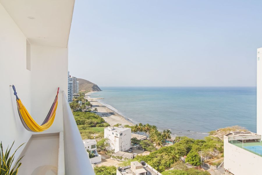 Rodadero: vista al mar, piscina, 3 hab, 10 pers 4