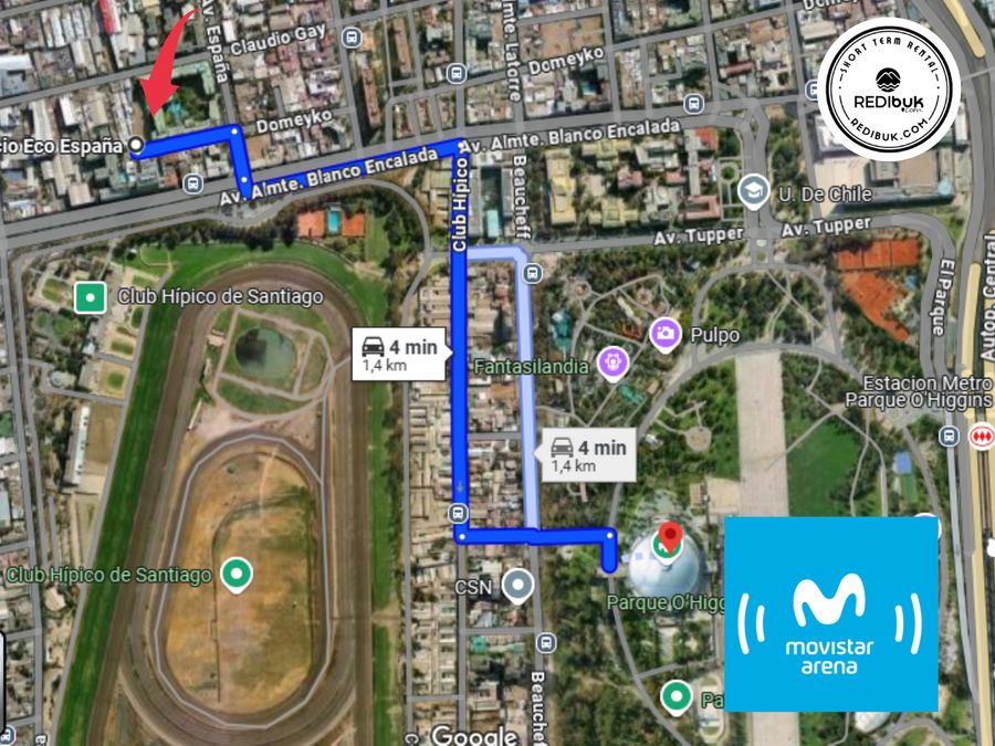 Rbkº depto con aire acondiciondo en Movistar arena 2