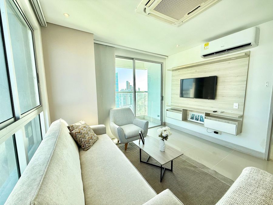 Apto moderno de un dormitorio con vista al mar-32